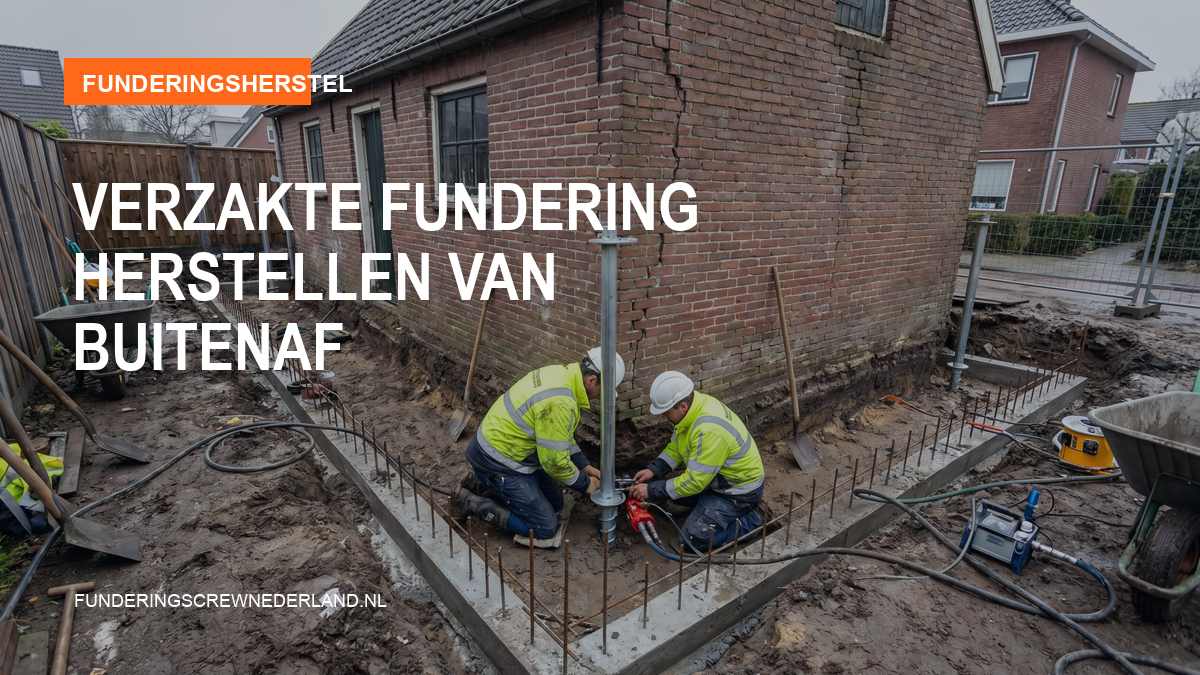 Verzakte fundering herstellen van buitenaf